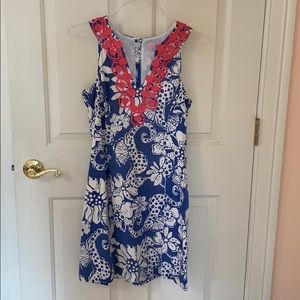 Lilly Pulitzer Dress red white & blue 6
